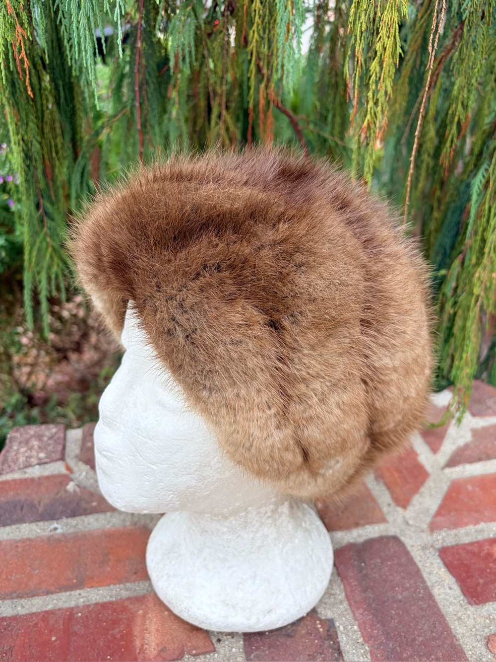 Cute Muskrat Fur Bucket Hat 22” Vintage Bohemian Style Covers Ears